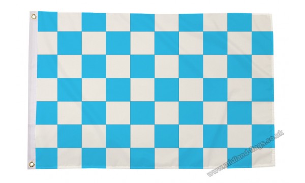 Sky Blue and White Check Flag